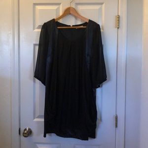 Black Wedding Guest Dress Satin Chiffon XXL